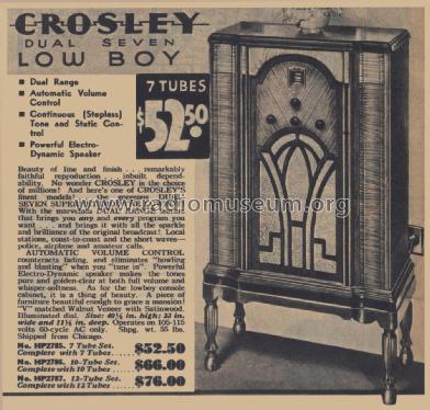 Dual Seven Lowboy ; Crosley Radio Corp.; (ID = 2157013) Radio