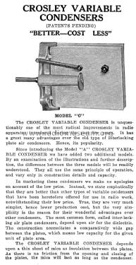 Early 1922 Crosley Radio Products Catalog ; Crosley Radio Corp.; (ID = 1154975) Paper