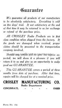 Early 1922 Crosley Radio Products Catalog ; Crosley Radio Corp.; (ID = 1154990) Paper