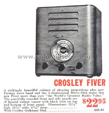 Fiver DeLuxe Ch= 517; Crosley Radio Corp.; (ID = 1044128) Radio