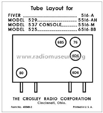 Galleon 525 Ch = 6516-BB; Crosley Radio Corp.; (ID = 2961894) Radio