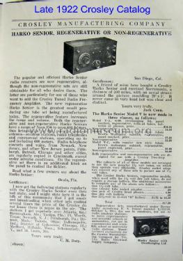 Harko Senior Model V-B; Crosley Radio Corp.; (ID = 822064) Radio