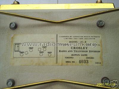 JC-8WE Ch= R104; Crosley Radio Corp.; (ID = 377406) Radio