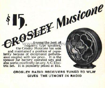 Musicone Type D; Crosley Radio Corp.; (ID = 2659444) Altavoz-Au