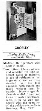 Refrigerator Radio 507; Crosley Radio Corp.; (ID = 1001768) Radio
