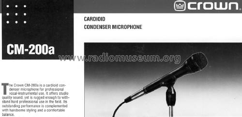 Cardioid Condenser Microphone CM-200A; International Radio (ID = 1668611) Microphone/PU