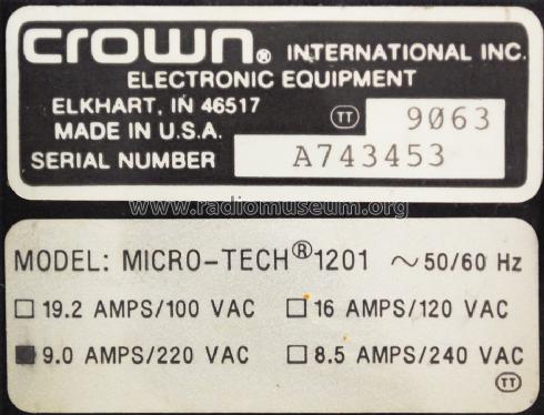 Micro-Tech 1201; International Radio (ID = 1600018) Ampl/Mixer