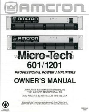 Micro-Tech 1201; International Radio (ID = 1600021) Ampl/Mixer