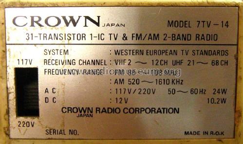 7TV-14; Crown Radio Corp.; (ID = 1411576) Radio