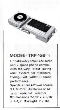 Radio-Phonograph TRP-126; Crown Radio Corp.; (ID = 1657199) Radio