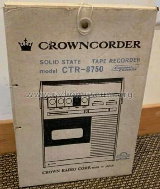 Cassette Tape Recorder CTR-8750; Crown Radio Corp.; (ID = 2637083) R-Player