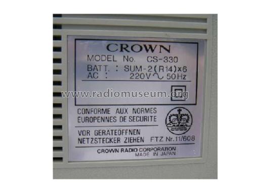 CS-330; Crown Radio Corp.; (ID = 1356644) Radio