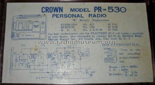 Personal Radio PR-530; Crown Radio Corp.; (ID = 1247325) Radio