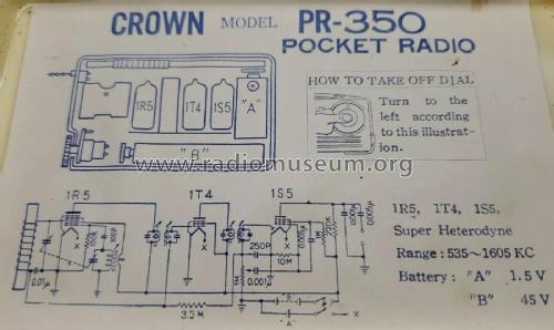 Pocket Radio PR-350; Crown Radio Corp.; (ID = 2404280) Radio