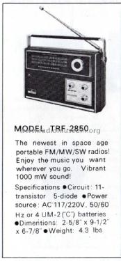 Portable 3 Band Radio TRF-2850; Crown Radio Corp.; (ID = 1656583) Radio