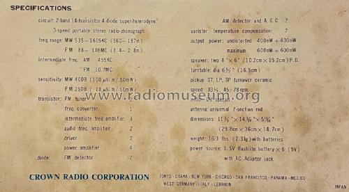 Portable Radio-Phono STP-44; Crown Radio Corp.; (ID = 2989873) Radio