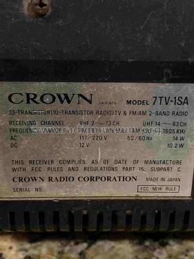 Solid State Radio-TV 7TV-1SA; Crown Radio Corp.; (ID = 2837386) TV Radio