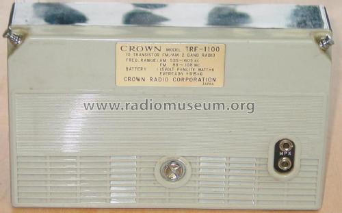 10 Transistor FM/AM 2 Band Radio TRF-1100; Crown Radio Corp.; (ID = 95253) Radio
