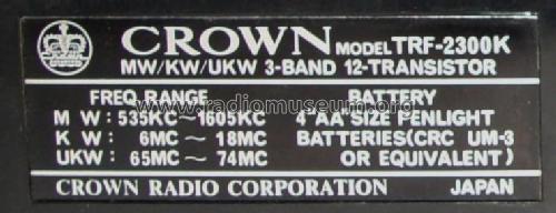 TRF-2300 K; Crown Radio Corp.; (ID = 372204) Radio
