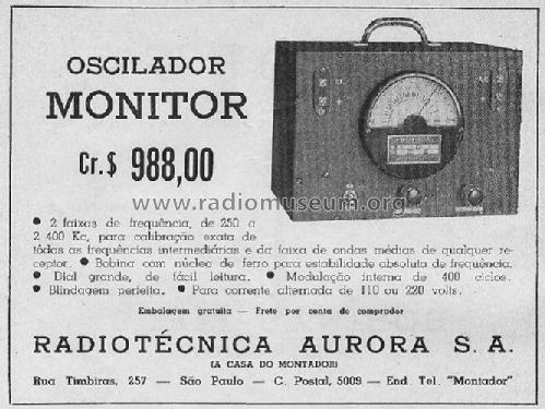 Oscilador Monitor - RF Signal Generator ; CRT, Continental (ID = 1889918) Equipment