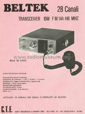 28 Canali Transceiver W 5400; Beltek Corporation, (ID = 2749299) Amat TRX