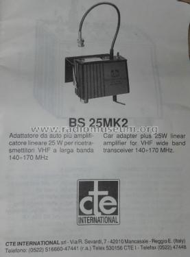 Wide Band VHF Booster BS25-MK2; CTE International S. (ID = 2027628) RF-Ampl.