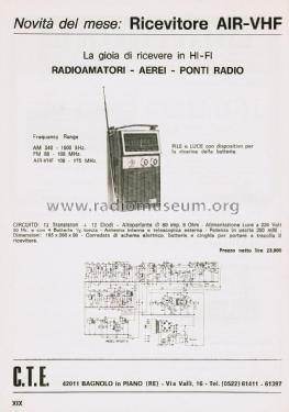 Ricevitore AM/FM/AIR-VHF FP-1211-G; CTE International S. (ID = 2798210) Radio