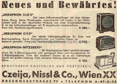 Hekaphon-Netzgerät 89600; Czeija, Nissl & Co., (ID = 1109246) Power-S