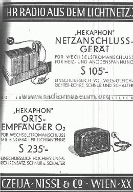 Hekaphon O2 89560; Czeija, Nissl & Co., (ID = 10401) Radio