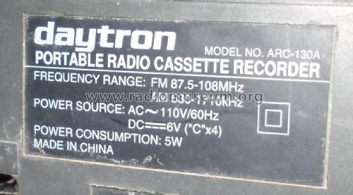AM/FM Radio Cassette Recorder ARC-130A; Daewoo Electronics (ID = 2302552) Radio