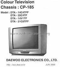 Colour Television DTA-14C4TFF Ch= CP-185; Daewoo Electronics (ID = 794165) Television