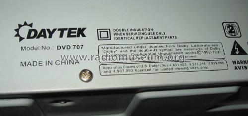 DAYTEK DVD Player DVD 707; Daewoo Electronics (ID = 2788753) Sonido-V