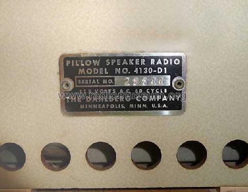 Pillow Speaker Radio 4130-D; Dahlberg Company; (ID = 490874) Radio