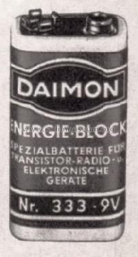 Energie-Block - Spezialbatterie für Transistor-Radio-u. Elektronische Geräte - 9V 333; Daimon, (ID = 1731185) Power-S