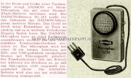 Microphon 2222; Daimon, (ID = 1529467) Microphone/PU