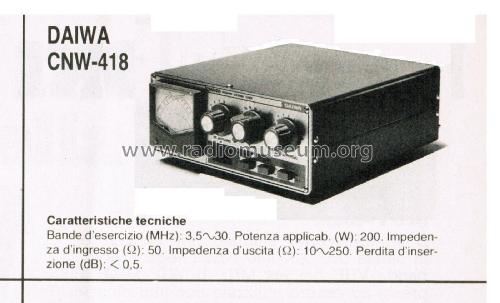 Automatic Antenna Tuner CNW 418; Daiwa Industry Co; (ID = 2837238) Amateur-D
