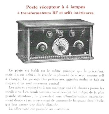 Poste récepteur à 4 lampes à transformateurs HF et selfs intérieures; Dallet, Henri CIFER; (ID = 2349524) Radio