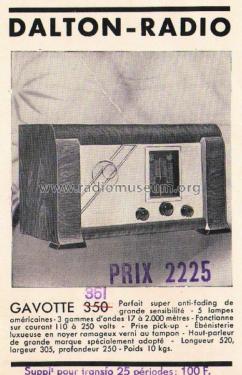 Gavotte 351; Dalton-Radio, Bancal (ID = 2987072) Radio