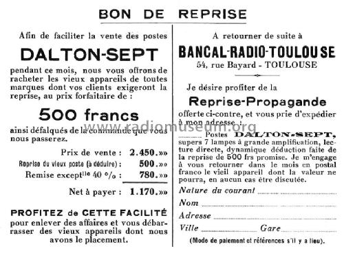 Dalton-Sept ; Dalton-Radio, Bancal (ID = 1859923) Radio