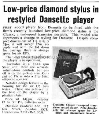 Classic ; Dansette Products (ID = 1977726) R-Player