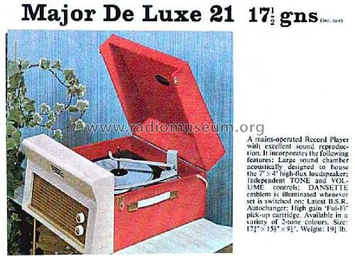 Major De Luxe MDL21; Dansette Products (ID = 2809184) R-Player