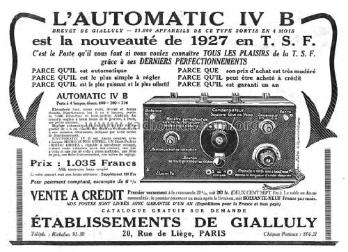 Automatic IV B ; de Gialluly, SINDAR (ID = 1709802) Radio