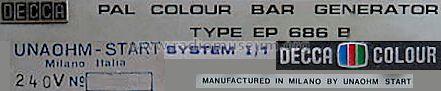 PAL Colour Bar Generator EP686B; Decca Brand, Samuel (ID = 650707) Ausrüstung