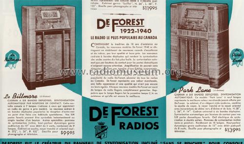 Biltmore Ch=9D791; De Forest DeForest (ID = 1374976) Radio