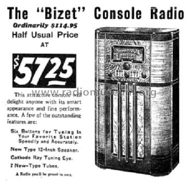 Bizet Ch= 8D723; De Forest DeForest (ID = 1500127) Radio