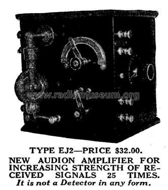 Audion Amplifier Type EJ2; DeForest Radio (ID = 1611413) Ampl/Mixer