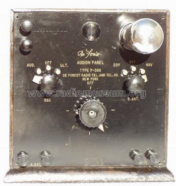 Audion - Ultra Audion Panel P-500; DeForest Radio (ID = 1065887) mod-pre26