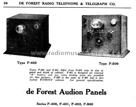 Audion-Ultraudion Detector Panel Type P-500; DeForest Radio (ID = 1986091) mod-pre26