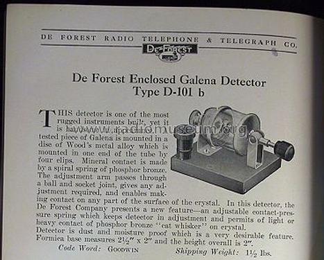 D-101b DeForest Crystal Detector , Horizontal Orientation; DeForest Radio (ID = 1171149) Bauteil