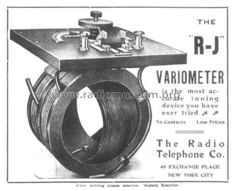 R-J Variometer ; DeForest Radio (ID = 1078672) mod-pre26